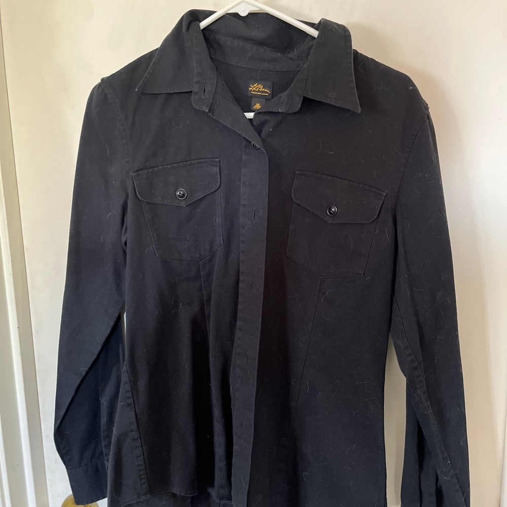 L.L. Bean Black Button-Up Jacket
